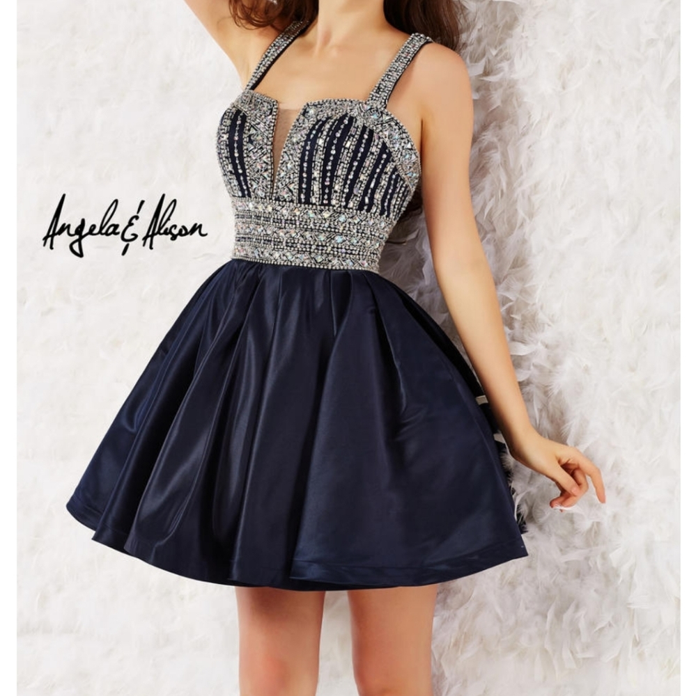 Angela & Alison Navy Homecoming Dress